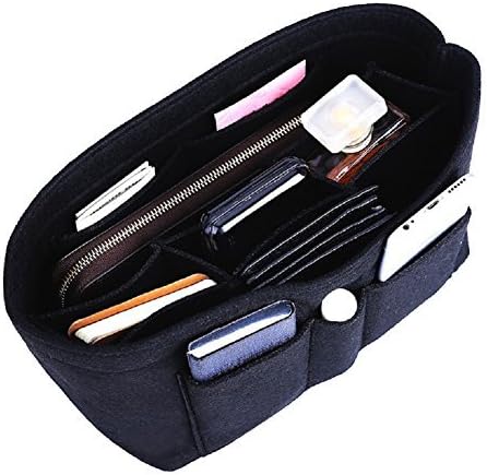 ZTUJO Purse Organizer Insert, Felt Bag Organizer For Handbag, 13 Colors, 6 Sizes (Small, Black)