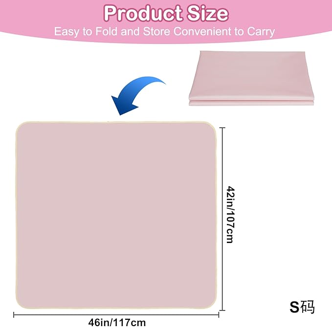 Basumee Splat Mat High Chair Mat Waterproof Baby Play Splat Mat for Under High Chair Food Catcher Highchair Mat for Floor Non Slip Bottom, Pink, 46x42 Inches