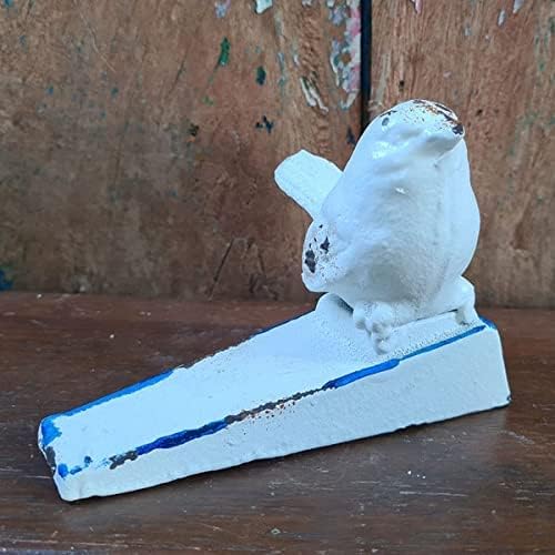 2 PCS Cast Iron Door Stop for Bottom of Door Cute Bird Decorative Door Stopper Wedge (Antique White)…………