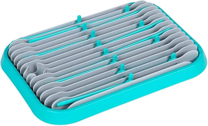 Altibrant Baby Bottles Drying Rack, Folding Drainer for Feeding Bottles Accessories Dryer Holder(Green)
