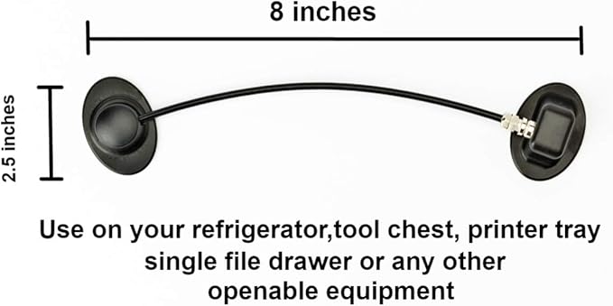 2 Pack Refrigerator Lock with with Magnetic, Black Refrigerator Lock Dorm Freezer Door Lock and Child Safety Cabinet Lock with Strong Adhesive, very convenient to unlock