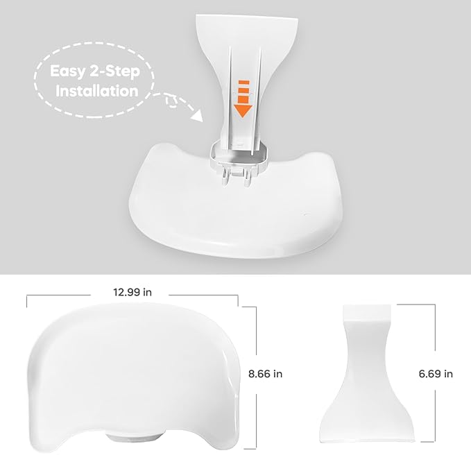 Seat Tray Accessory Compatible with Bumbo Floor Seat, Tray Surface for Feeding and Play, Easy to Clean and Install, for Baby Boys and Girls 3 to 12 Months, White