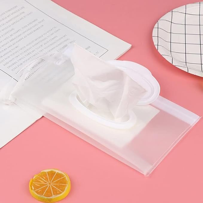 Baby Wipe Case Travel Holder Keeps Wipes Moist Set of Wet Wipes Holders Travel Wipes Case Cases Portable Travel On The Go Refillable Dispenser Container Waterproof Wipe Container with Sealed Zippe