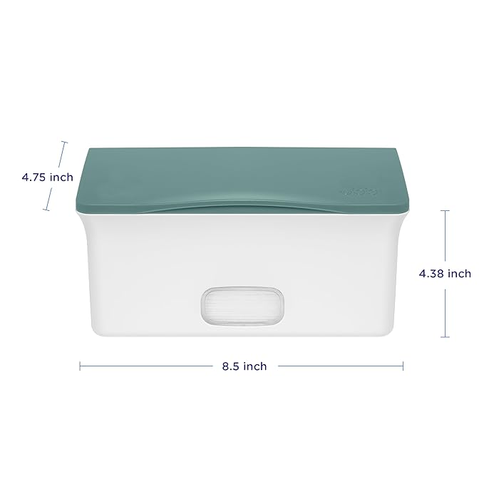 Ubbi Baby Wipes Dispenser with Weighted Plate and Secure Seal, Nursery and Baby Registry Essential to Keep Wipes Fresh, Open Water