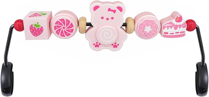 Baby Bouncer Toy Bar, Toy Bar for Baby Bouncer, Warm and Playful Pink Rainbow Design for Baby Girls, Easy to Attach and Remove, Child-Safe Paint, Safe for Babies