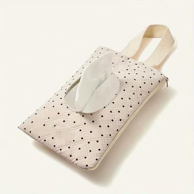 Quilted Baby Wipe Holder Quilted Wipe Pouch Portable Hanging Floral Wet Wipes Bag for Car, Stroller