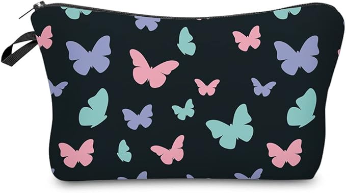 Deanfun Makeup Case Small, Cosmetic Zipper Bag Waterproof for Purse Mini, Women Cute Traveling Accessories Pouch for Ladies Thanksgiving Christmas Gifts(D2-55122)