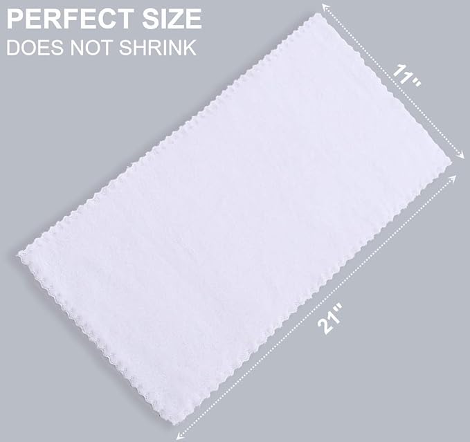 Spotted Play 8 Pack Large Burp Cloths for Baby - 20" by 10" Ultra Absorbent Burping Cloth, Baby Washcloths, Newborn Towel - Milk Spit Up Rags - Burpy for Unisex, Boy, Girl - Burp Cloths Set(White)