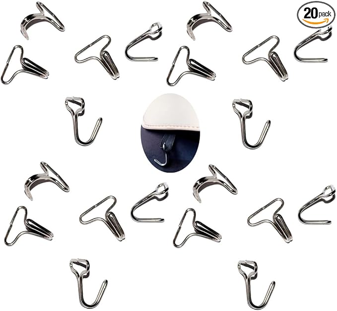 20 Pack Car Seat Covers Hooks Car Seat Protector Hook Metal Fixing Clips Elastic Strap Ends Fastener for Car Seat Cushion Mat Padding Dog Car Seat Cover Carseat Protector Driver Seat Pad