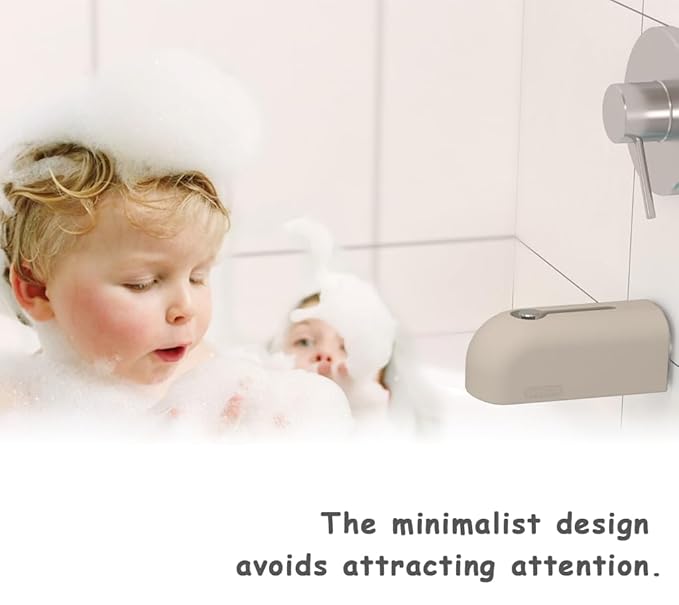 Faucet Cover Bathtub, Soft Silicone Tub Spout Cover, Faucet Protector for Kids, Bath Spout Guard for Bathtubs, Bathroom Tub Faucet Cover, Water Spout Cover for Child Safety, Universal Fit（Taupe）