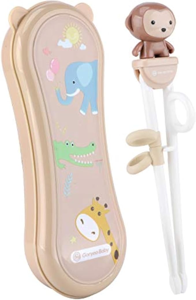 Goryeo Baby Training Chopsticks for Kids - Kids Chopsticks Use Completely Harmless Material - Anti-dislocation Buckle Design - Includes Portable Box