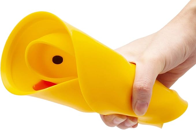 Linowos Silicone Divided Toddler Plates, Portable Non Slip Suction Plates for Children Babies and Kids BPA Free Baby Dinner Plate (Duck-Yellow) 1