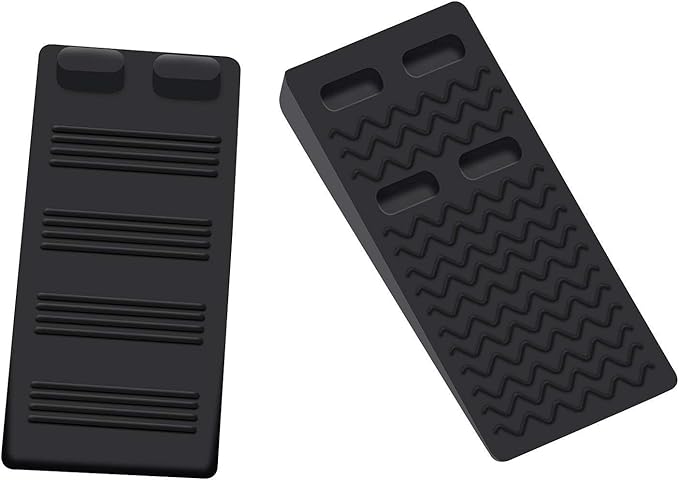 Door Stop Rubber Wedge Thin Door Stoppers for Bottom of Door Silica Gel Flexible Non Scratching Door Holder - Smart Stackable Slip-Resistant Design -Black