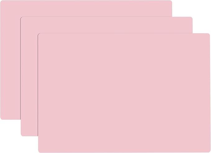 3Pcs 15.7"x 11.8"x 0.03" Pink Silicone Mat, Silicone Mats, Silicone Placemats for Kitchen Counter, Jewelry, Paiting