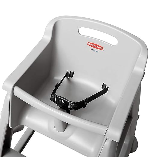 Rubbermaid Commercial Products Sturdy High-Chair, 33lb Capacity, Platinum, Pre-Assembled, Stackable, Fits Under Table for Child/Baby/Toddler Seating