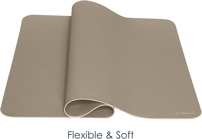 GASARÉ, Placemats Set of 4, Silicone Placemats, Table Mats, Non-Slip, Easy to Clean, Heat Resistant, Flexible, 20% Thicker, 16 x 12 inches x 1.1mm, Taupe