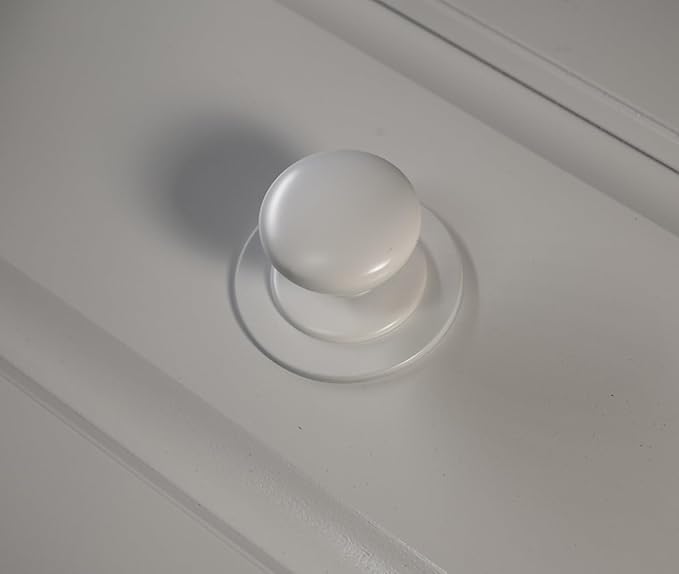 trust4care 4-Pack Large Matte White Backplate for Cabinet Knobs, 2-1/3" Round Rosette Plate for Bifold Closet Doors, Thick Escutcheon Back Plates Discs Sheets for Doorknobs & Pulls, Handles