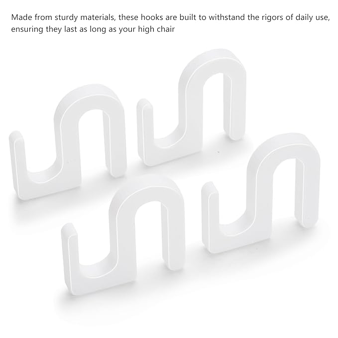 Chair Back Hook Compatible with Stokke Tripp Trapp High Chair, 4 Pack White Non-Slip Clip for Hanging Small Objects,Easy Installation Accessories
