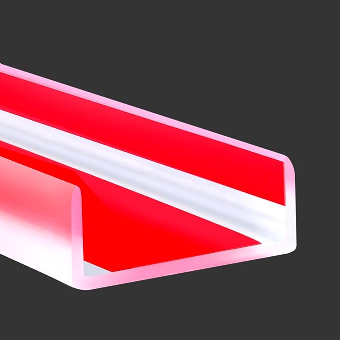 Rubber Edge Trim, Self-Adhesive U Channel Edge Trim, Edge Protector for Plywood and Wood, Peel and Stick U Shaped Edge Banding, Silicone Rubber Material, Clear Color, Fit 1-3/4"(44mm)