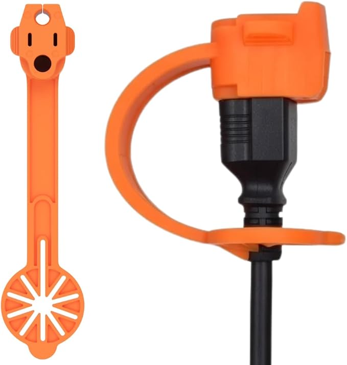 Outdoor Weatherproof Plug Cover - Extension Cord Waterproof Protector Covers for 120v Electric, 3 Prong Male End Weather Proof Exterior Ends Caps for Outside Electrical Plugs (20,Orange)