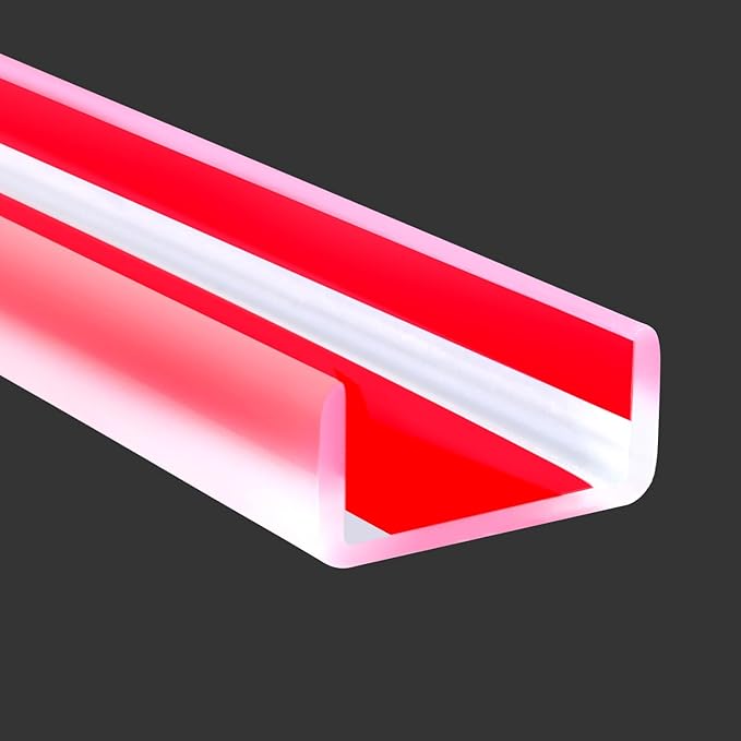 Clear Rubber Edge Trim, Self-Adhesive Transparent Edge Trim, 1-1/8"(28mm) Edge Protector for Plywood, Cabniets or Drawers, Flexible Silicone Rubber Material, Wide U Channel Edge Guards