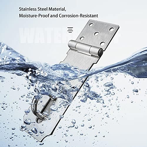 Door Hasp Padlock Latch, 4 Inch Stainless Steel Safety Clasp Hasp Lock Latch, Extra Thick Door Gate Lock Hasp with Screws, Polished Finish 2 Pack