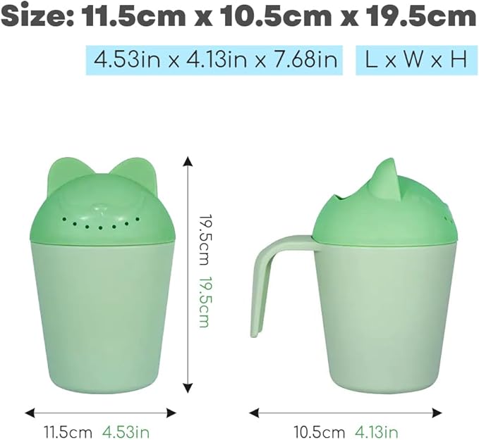Baby Rinse Cup, Cute Cartoon Cat Baby Bath Rinser Baby Rinser Pail Shampoo Rinser, Newborn Bath Shower Wash Hair Cup for Bath and Shower