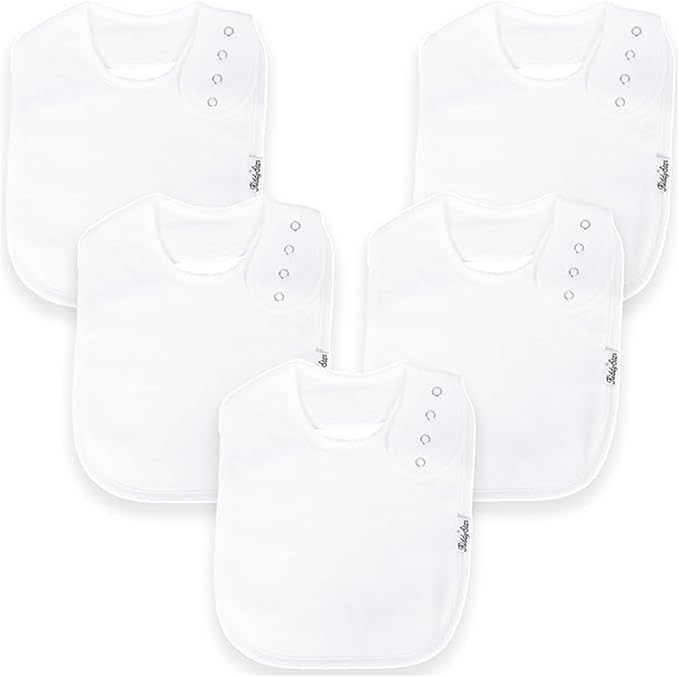 KiddyStar Organic Cotton Baby Bibs for Boys & Girls – Soft, Absorbent Teething & Drool Bibs - Adjustable Snaps for Toddlers