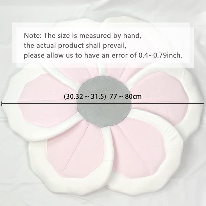 Baby Bath Pad for Infants & Newborns — Soft Petal Shape Bathtub & Sink Support Mat, Plush Washable Baby Bath Cushion, Safe & Comfortable Shower Essential Gift (31", Pink)