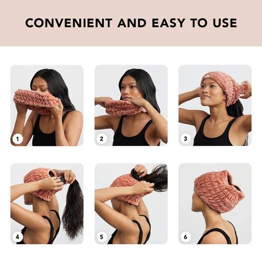 Kitsch Spa Headband for Women - Soft, Stretchy Skincare Headband for Washing Face, Makeup & Facials | Extra-Wide, Non-Slip for Beauty Routines & Self-Care | Ideal Gifts for Women - Dusty Rose