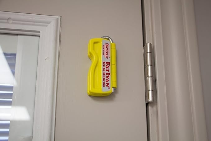 The Original Fat Ivan Fold Up Doorstop Wedge with Magnet - for Moving Office Home or School - Great for Police, Admin, Firefighters and Any time You Need a Door to Stay Open Yellow 2 Pack
