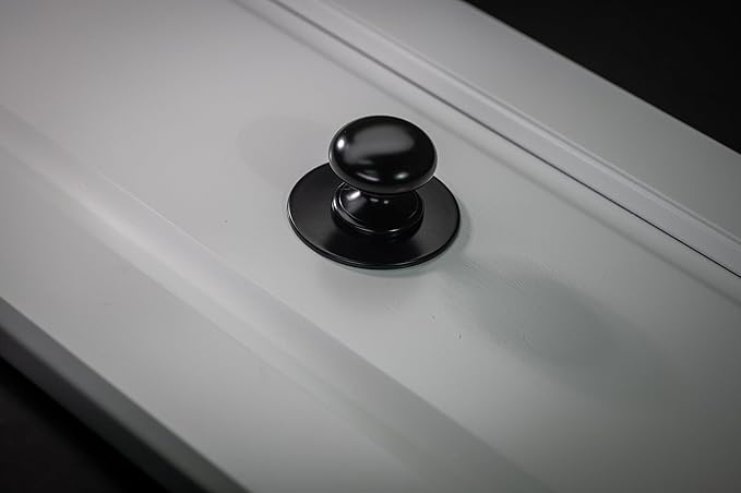 trust4care 4-Pack Matte Black Thick Backplate for Cabinet Knobs, 2-1/3" Round Rosette Plate for Bifold Closet Doors, Large Escutcheon Back Plates Washers Sheets for Door Pulls & Handles