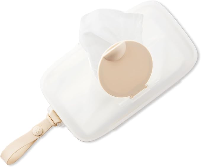 Skip Hop Baby Wipes Dispenser Case, Holds Up to 40 Wipes, Grab & Go Travel Wipe Holder with Snug Seal, Oat