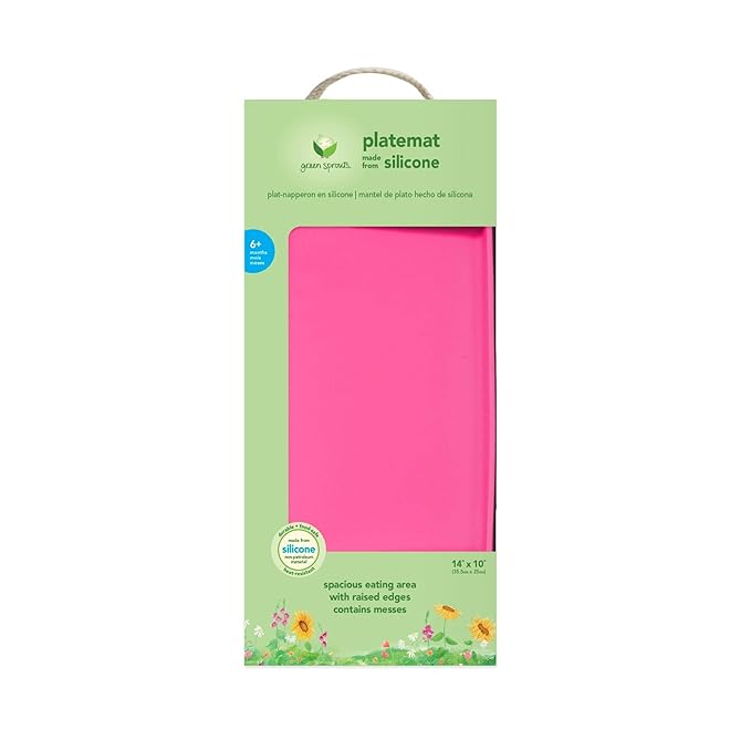 green sprouts Finger Food Platemat Spacious eating and craft area with raised edges contains messes Helps develop independent eating skills, Great for crafts, Made of silicone, Dishwasher safe