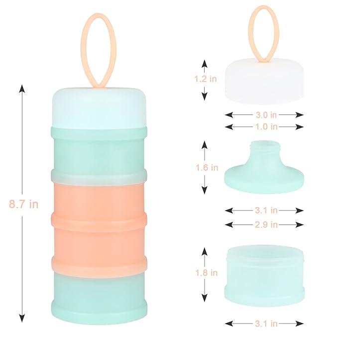 Accmor Baby Formula Dispenser On The Go, Stackable Formula Dispenser Formula Container to Go, Non-Spill Portable Milk Powder Kids Snack Storage Container, BPA Free