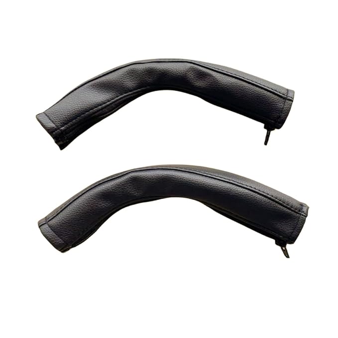 MINILUJIA Soft Smooth Leather Bumper Handlebar Sleeve Protect Case for Baby Stroller Dustproof Protect Cover with Zipper Close One Pair