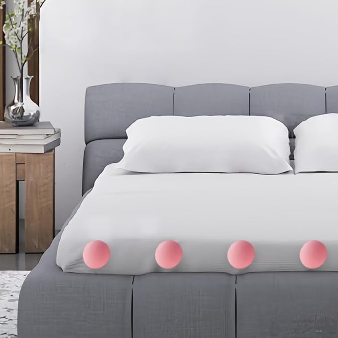 DQITJ 24 Pcs Duvet Pins and Clips Double-Sided Fasteners to Secure Comforter in Cover with Storage Box for Quilt Cushions Curtains (White, Grey and Pink)