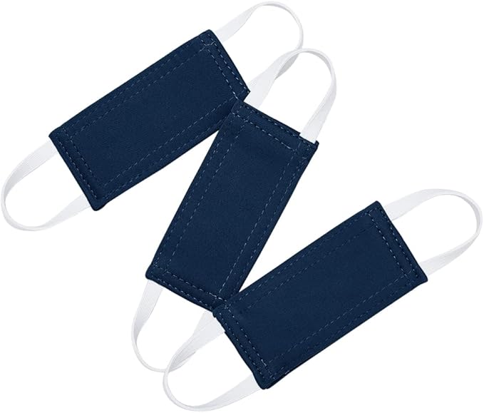 PONY DANCE Baby Door Latch Cover Closer - Nursery Door Silencer with Strong Elastic Straps, Thick Solid Cushion for Noise Reduction, Prevents Slamming, 3 Pieces, 4W x 2L Inches, Navy Blue