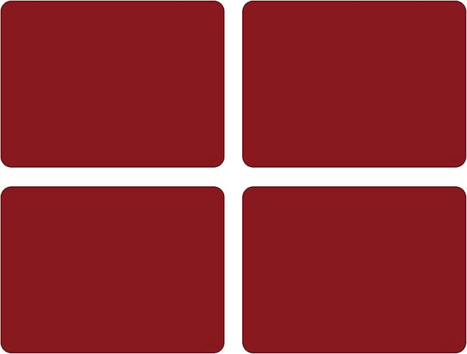 GASARÉ, Placemats Set of 4, Silicone Placemats, Table Mats, Non-Slip, Easy to Clean, Heat Resistant, Flexible, 20% Thicker, 16 x 12 inches x 1.1mm, Red