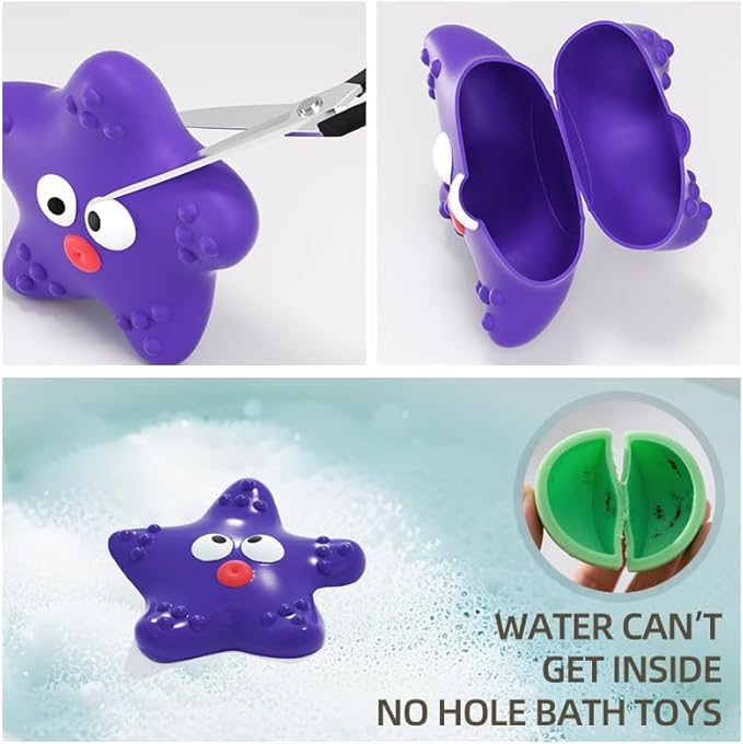 XAWACAH Bath Toys for Toddlers 18 Month, Bathtub Toys with 6 Baby Bath Animals, No-Hole Design Keeps Dry, Floating Toys Set for Baby 1 Year Old Boys & Girls (6 Pack)