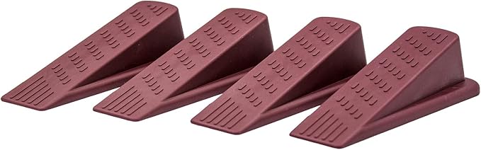 Door Wedge Stopper - Pack of 4 (Maroon) - Classic Rubber Door Stop