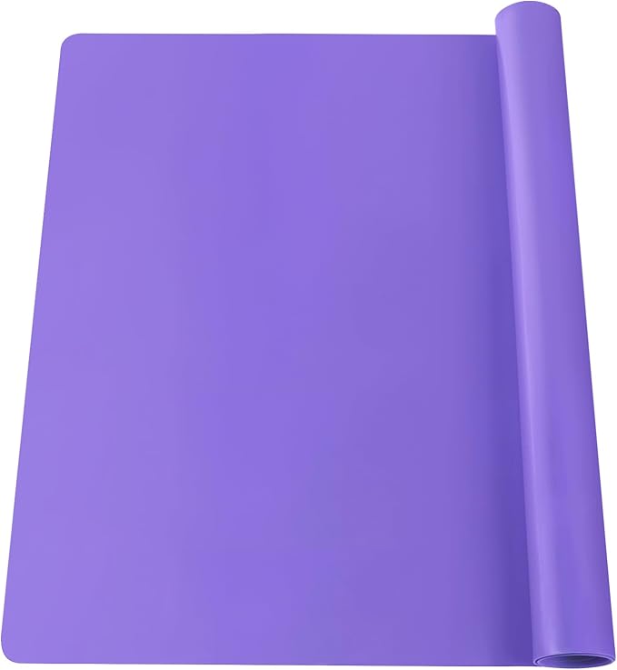 Extra Large Silicone Mats for Kitchen Counter, 27.6'' x 19.7'' Nonskid Silicone Placemats for Kids, Nonstick Purple Silicone Mat for Baking Crafts, Silicone Dab Mat Heat Resistant Mat, 1Pack
