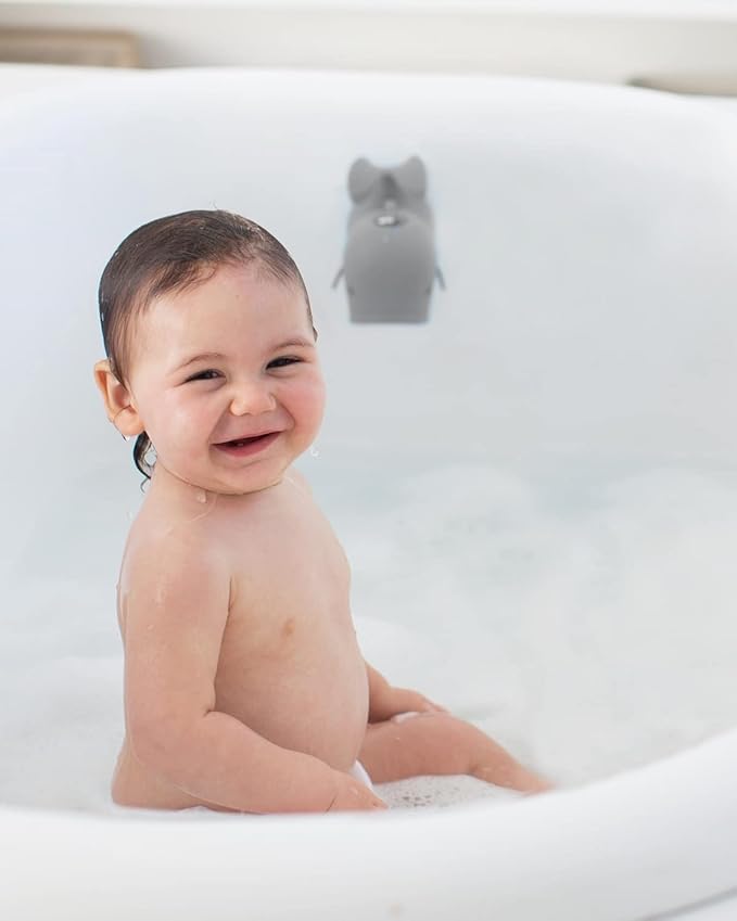 Skip Hop Baby Bath All-in-One Elbow Saver and Kneeler with Spout Cover, Moby Grey