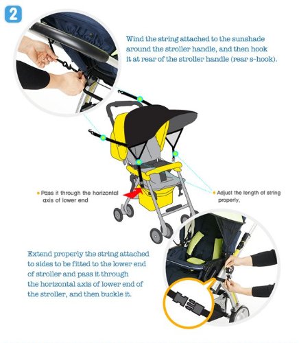 Manito Sun Shade for Strollers and Car Seats (Orange) UPF 50+
