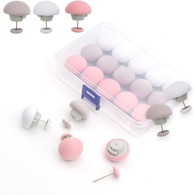 DQITJ 24 Pcs Duvet Pins and Clips Double-Sided Fasteners to Secure Comforter in Cover with Storage Box for Quilt Cushions Curtains (White, Grey and Pink)