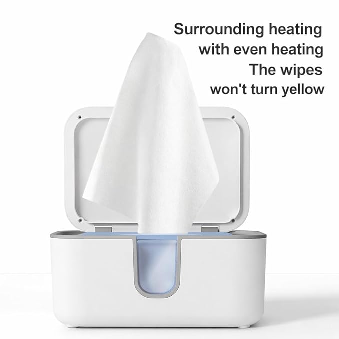 Wet Wipes Heater, Baby Wipe Warmer and Baby Wet Wipes Dispenser with Night Light for Infants Adults Large Capacity Surround Heating Super Silent Diaper Wipe Warmer