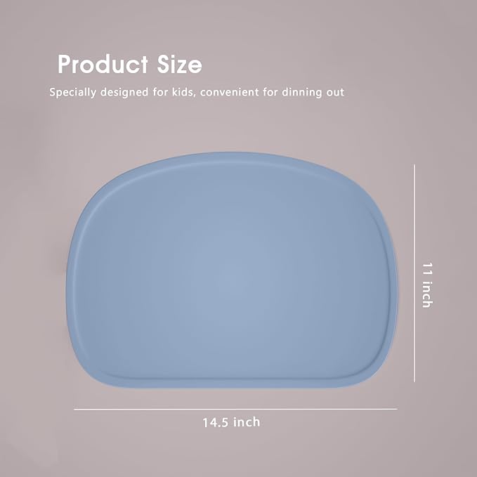 Cuddle Campus Set of 3 Silicone Placemats with Raised Edges for Kids,Toddlers,Babies, Non-Slip Dinning Table Mat, Baby Eating Mat, Food Mat Set 2