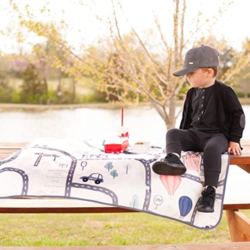 BapronBaby Tiny Town Splash Mat - Waterproof Catch-All for Under High Chairs, Floors, Tables, Playtime or Arts & Crafts - Machine Washable - 45" x 45”