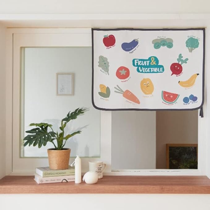BEBEDECO Magnetic Car Sun Shade Curtain for Side Window – Sun Blocker and UV Protector for Baby, Kids, and Pets – Universal Fit with Built-in Magnets for Steel-Framed Door (Vegetable Friends)