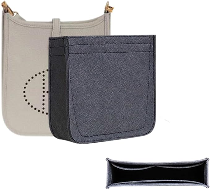 SMART DK Purse Insert Organizer for Evelyne 33 Bags,Premium Purse Felt Insert (Gray, For Evelyne 33)